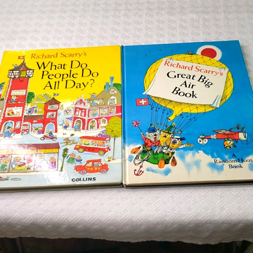 Richard Scarry Books 2 Learning Fun Colorful Stories
